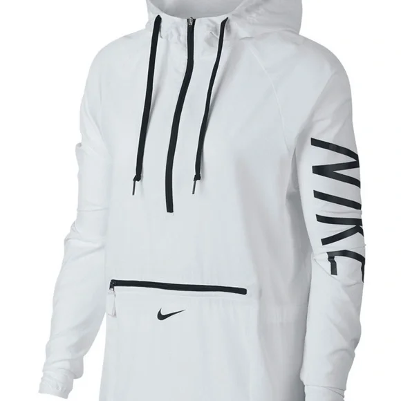 Nike White Pullover Hoodie with Black Logo and Accents - Picture 1 of 4